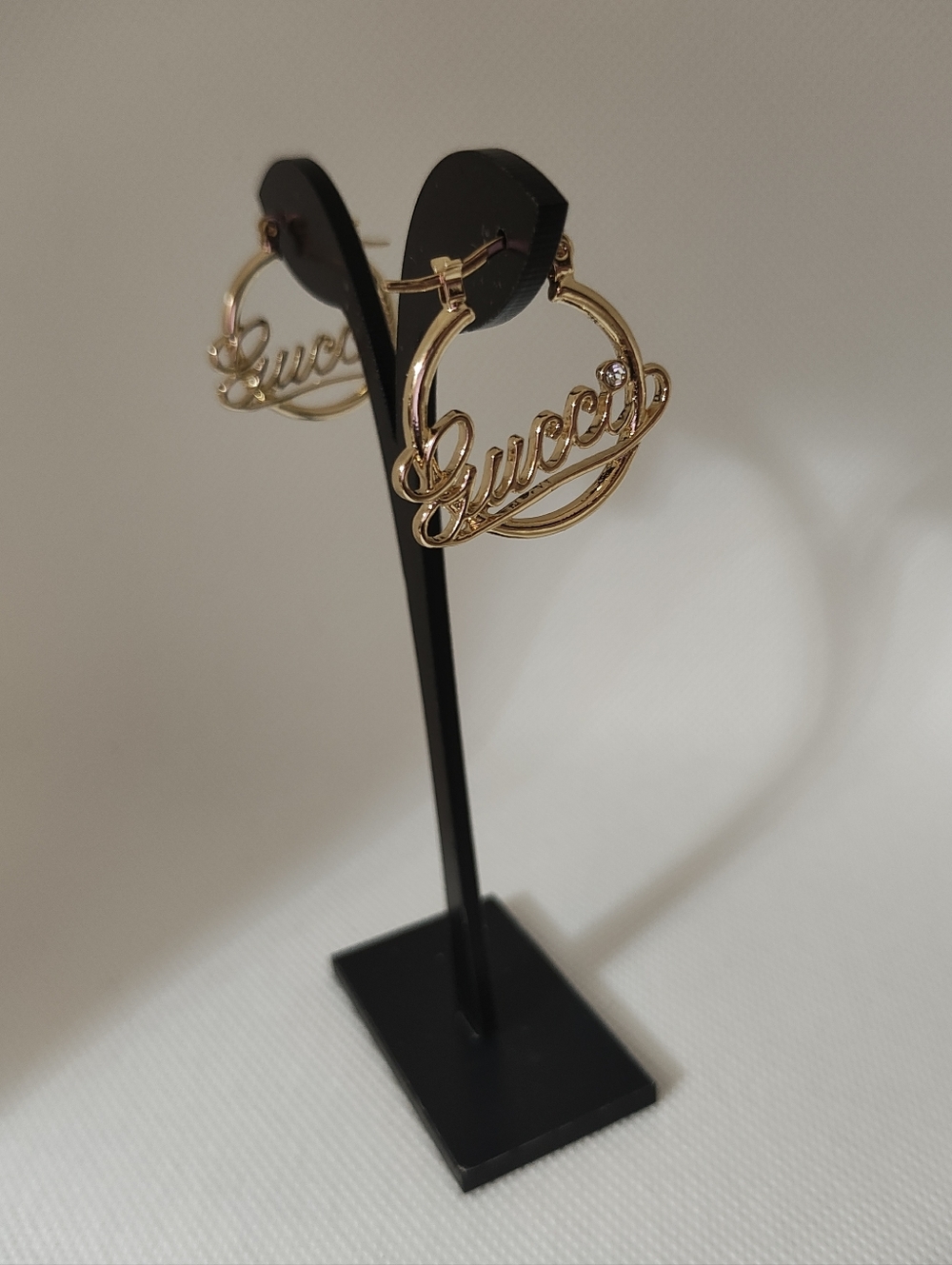 Fashion Gold Logo Hoop Earrings